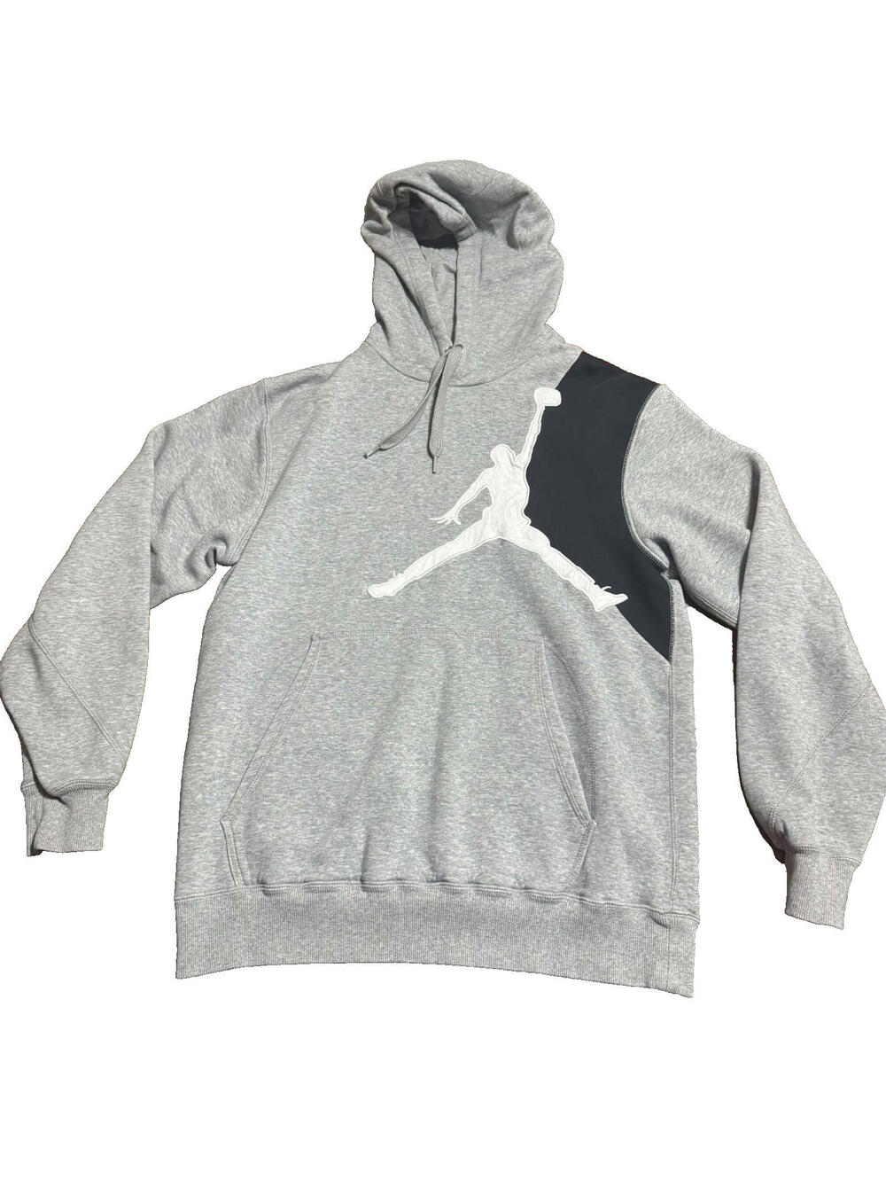 Air Jordan Men’s Jumpman Big Logo Hoodie Sweatshirt Size Medium Gray White